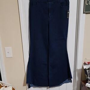 Eloquii Dark Blue Flare & Wide Leg Jeans